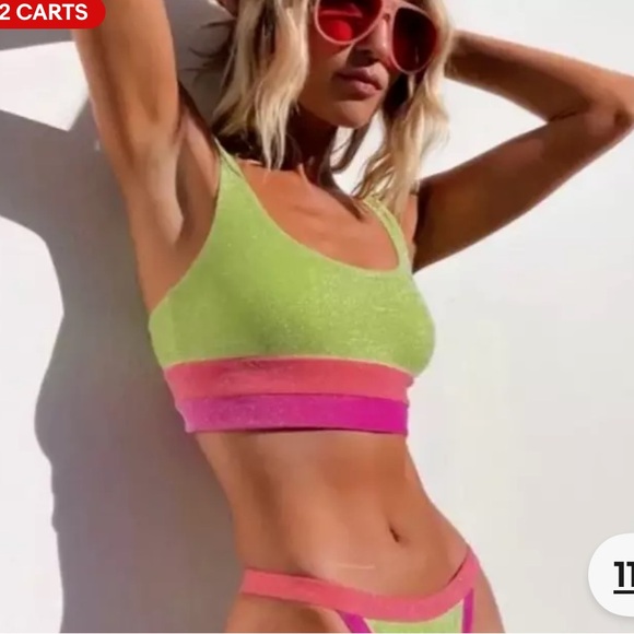 Beach Riot Mackenzie Top in Watermelon Lemonade Sz S - Picture 2 of 6